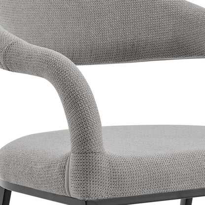 Armen Living - Morgan Upholstered Dining Chair with Matte Black Iron and Light Gray Fabric - (Set of 2) - LCMOSIBLKLGRY veiw 5