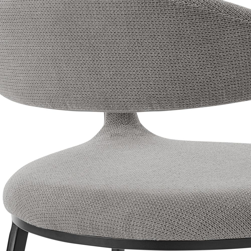 Armen Living - Morgan Upholstered Dining Chair with Matte Black Iron and Light Gray Fabric - (Set of 2) - LCMOSIBLKLGRY veiw 6