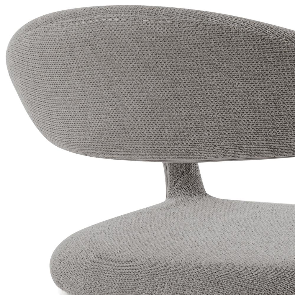 Armen Living - Morgan Upholstered Dining Chair with Brushed Stainless Steel and Light Gray Fabric - (Set of 2) - LCMOSIBSLGRY veiw 5