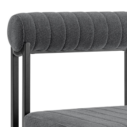 Armen Living - Anastasia Dining Chair with Matte Black Iron and Anchor Gray Fabric - (Set of 2) - LCANSIBLKAGRY veiw 5