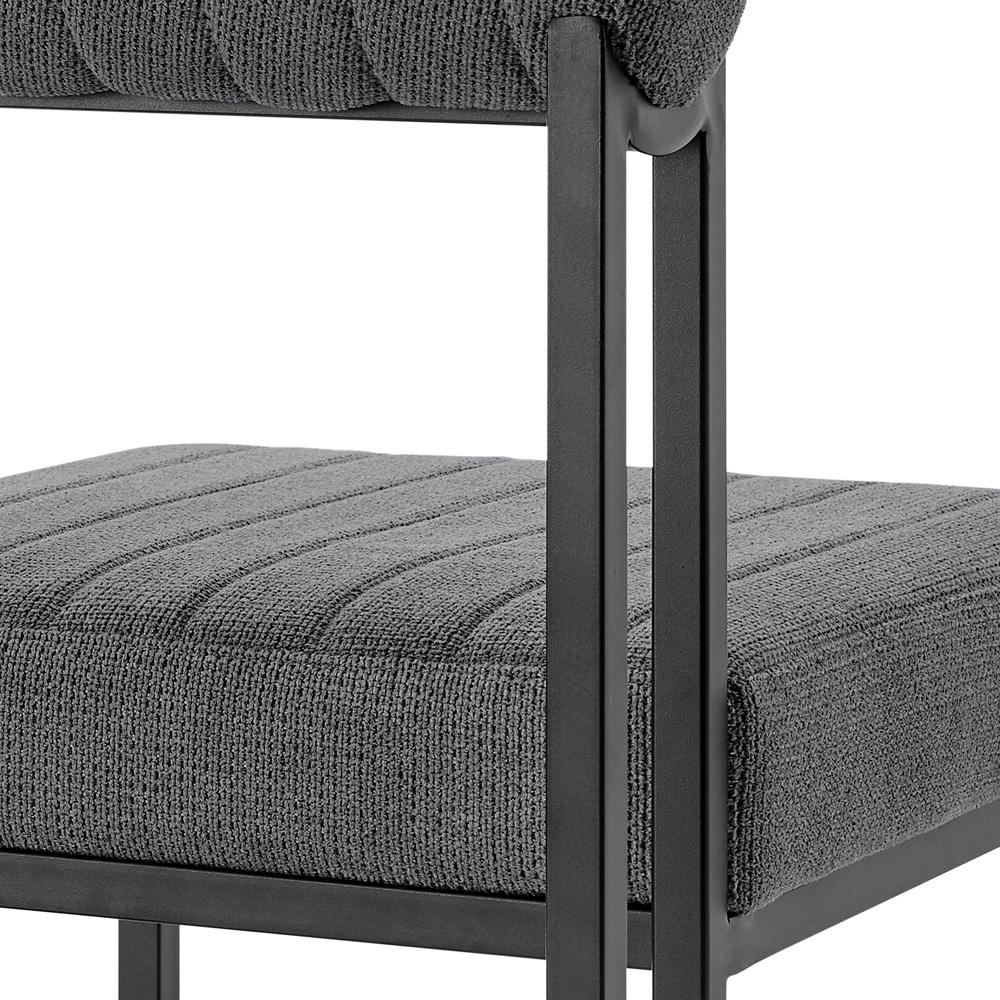 Armen Living - Anastasia Dining Chair with Matte Black Iron and Anchor Gray Fabric - (Set of 2) - LCANSIBLKAGRY veiw 6