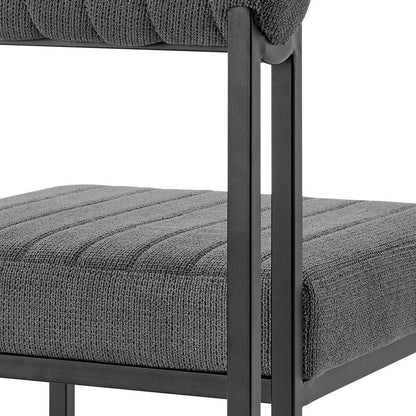 Armen Living - Anastasia Dining Chair with Matte Black Iron and Anchor Gray Fabric - (Set of 2) - LCANSIBLKAGRY veiw 6