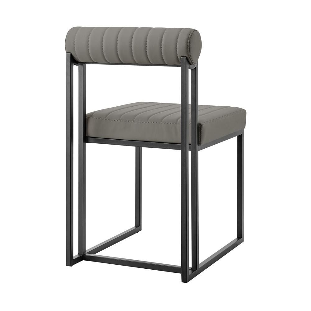 Armen Living - Anastasia Dining Chair with Matte Black Iron and Light Gray Faux Leather - (Set of 2) - LCANSIBLKPGRY veiw 4