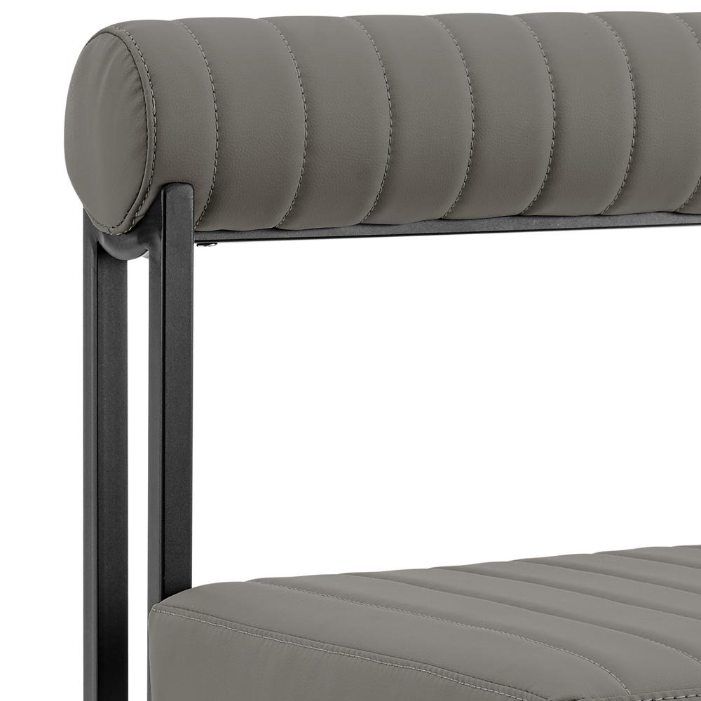Armen Living - Anastasia Dining Chair with Matte Black Iron and Light Gray Faux Leather - (Set of 2) - LCANSIBLKPGRY veiw 5