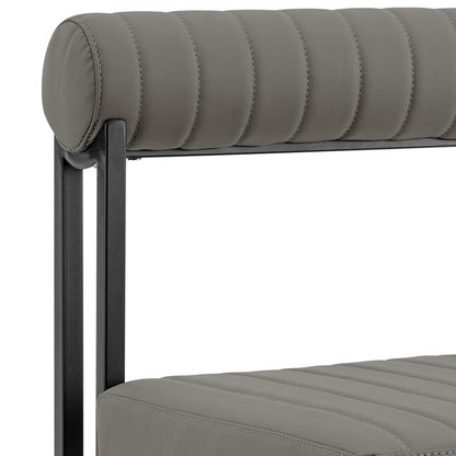 Armen Living - Anastasia Dining Chair with Matte Black Iron and Light Gray Faux Leather - (Set of 2) - LCANSIBLKPGRY veiw 5