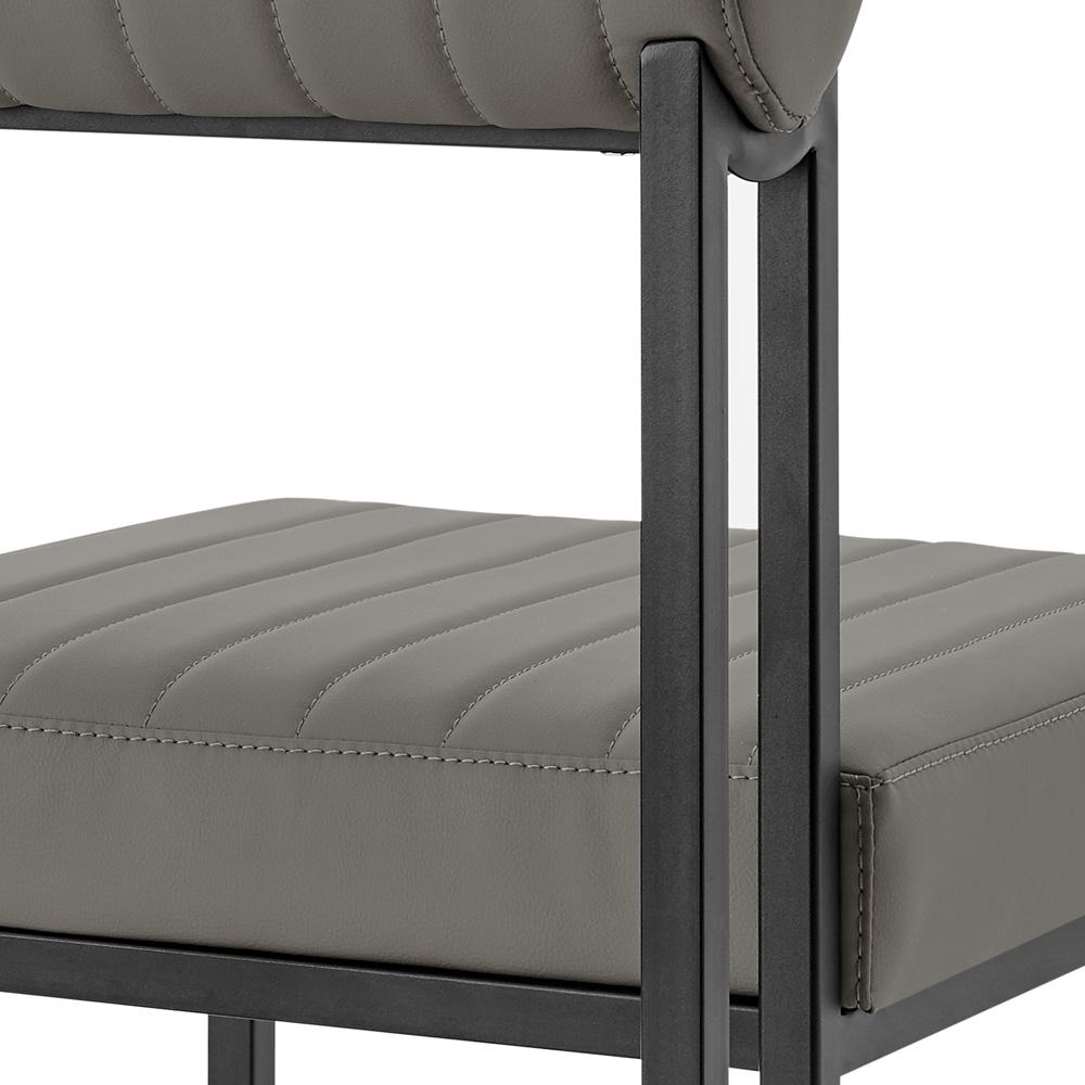 Armen Living - Anastasia Dining Chair with Matte Black Iron and Light Gray Faux Leather - (Set of 2) - LCANSIBLKPGRY veiw 6