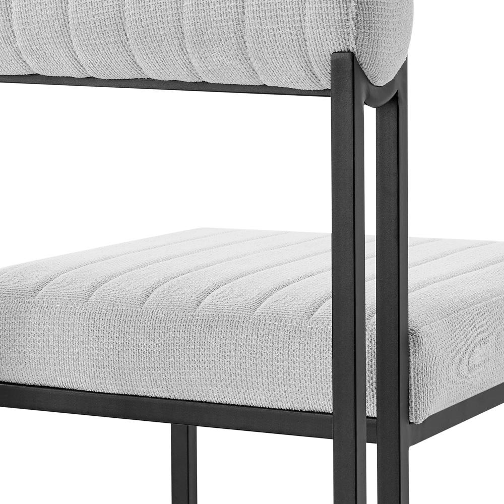 Armen Living - Anastasia Dining Chair with Matte Black Iron and Light Gray Fabric - (Set of 2) - LCANSIBLKLGRY veiw 6