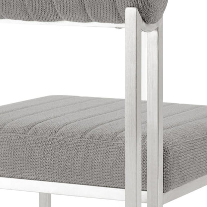 Armen Living - Anastasia Dining Chair with Brushed Stainless Steel and Light Gray Fabric - (Set of 2) - LCANSIBSLGRY veiw 6
