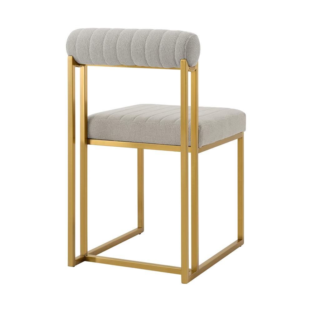 Armen Living - Anastasia Dining Chair with Gold Brushed Stainless Steel and Taupe Fabric - (Set of 2) - LCANSIBGLTP veiw 4