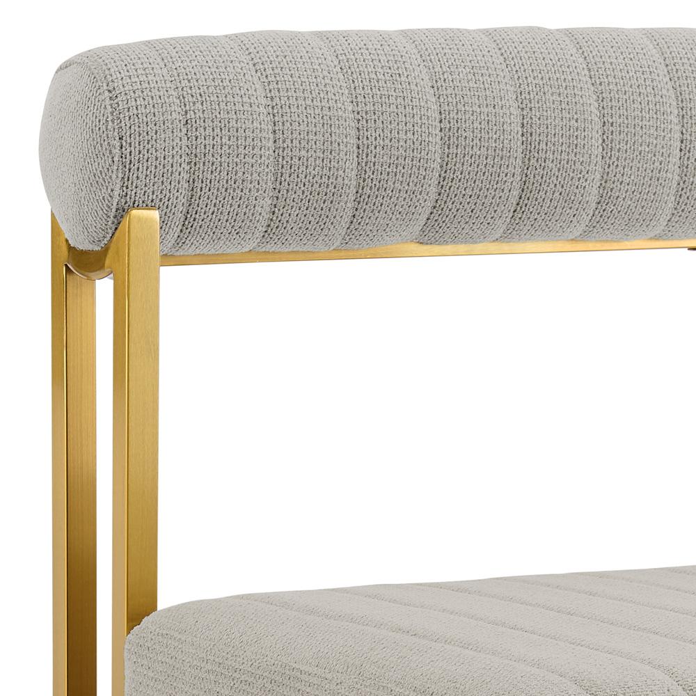 Armen Living - Anastasia Dining Chair with Gold Brushed Stainless Steel and Taupe Fabric - (Set of 2) - LCANSIBGLTP veiw 5