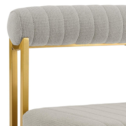 Armen Living - Anastasia Dining Chair with Gold Brushed Stainless Steel and Taupe Fabric - (Set of 2) - LCANSIBGLTP veiw 5