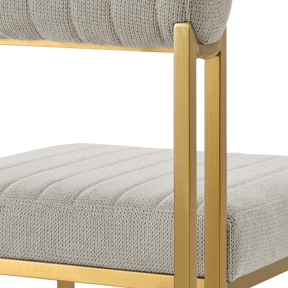 Armen Living - Anastasia Dining Chair with Gold Brushed Stainless Steel and Taupe Fabric - (Set of 2) - LCANSIBGLTP veiw 6