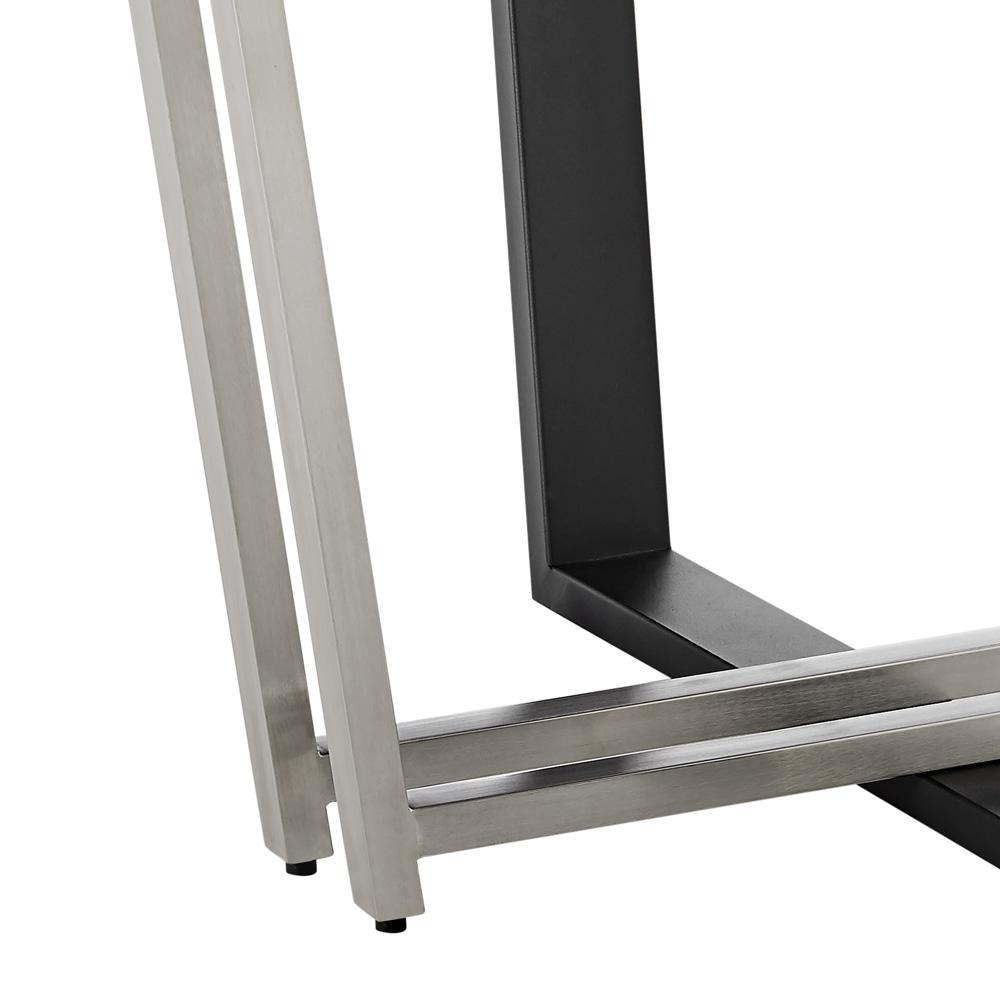 Armen Living - Joana Anastasia 5 Piece Round Walnut Dining Table Set with Matte Black Iron and Light Gray Faux Leather - SETJO5BLKPGRY veiw 6