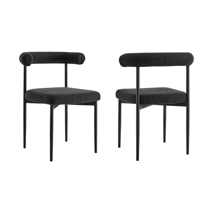 Armen Living - Shannon Dining Chair with Matte Black Iron and Black Fabric - (Set of 2) - LCSNSIBLK veiw 1