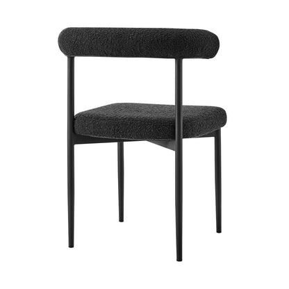 Armen Living - Shannon Dining Chair with Matte Black Iron and Black Fabric - (Set of 2) - LCSNSIBLK veiw 4