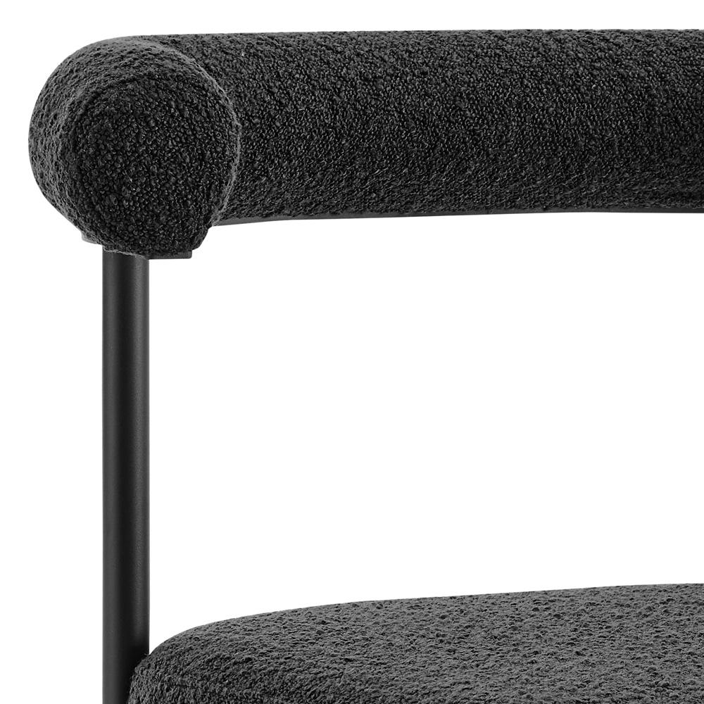 Armen Living - Shannon Dining Chair with Matte Black Iron and Black Fabric - (Set of 2) - LCSNSIBLK veiw 5