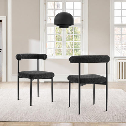 Armen Living - Shannon Dining Chair with Matte Black Iron and Black Fabric - (Set of 2) - LCSNSIBLK veiw 7