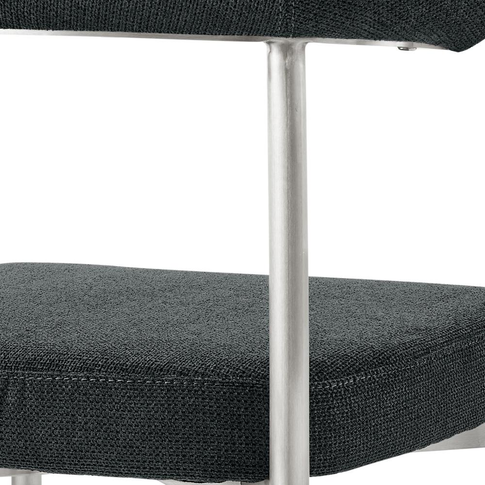 Armen Living - Shannon Dining Chair with Brushed Stainless Steel and Charcoal Fabric - (Set of 2) - LCSNSIBSCH veiw 6