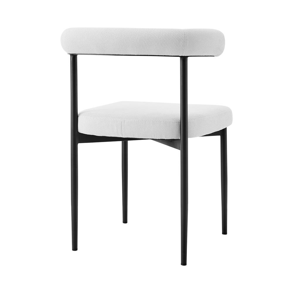 Armen Living - Shannon Dining Chair with Matte Black Iron and Cream Fabric - (Set of 2) - LCSNSIBLKCR veiw 4