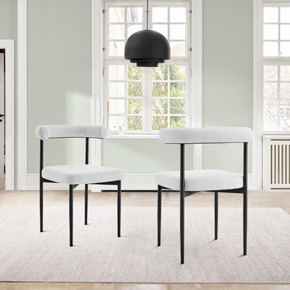Armen Living - Shannon Dining Chair with Matte Black Iron and Cream Fabric - (Set of 2) - LCSNSIBLKCR veiw 7