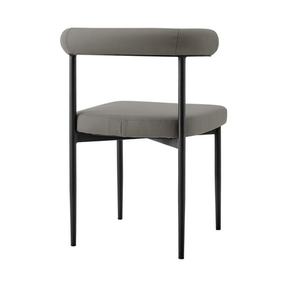 Armen Living - Shannon Dining Chair with Matte Black Iron and Light Gray Faux Leather - (Set of 2) - LCSNSIBLKPGRY veiw 4