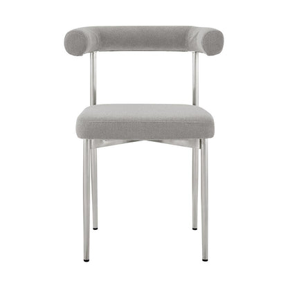 Armen Living - Shannon Dining Chair with Brushed Stainless Steel and Light Gray Fabric - (Set of 2) - LCSNSIBSLGRY veiw 3