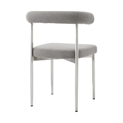 Armen Living - Shannon Dining Chair with Brushed Stainless Steel and Light Gray Fabric - (Set of 2) - LCSNSIBSLGRY veiw 4