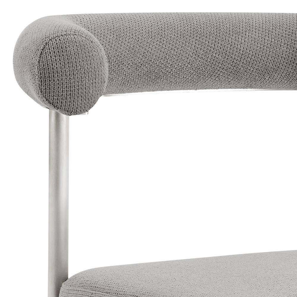 Armen Living - Shannon Dining Chair with Brushed Stainless Steel and Light Gray Fabric - (Set of 2) - LCSNSIBSLGRY veiw 5
