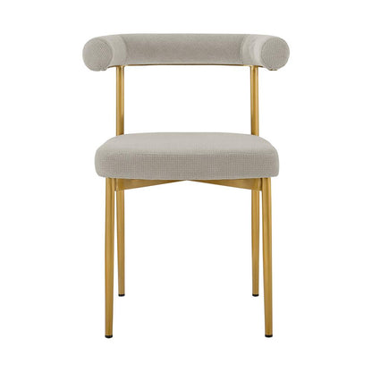 Armen Living - Shannon Dining Chair with Gold Brushed Stainless Steel and Taupe Fabric - (Set of 2) - LCSNSIBGLTP veiw 3