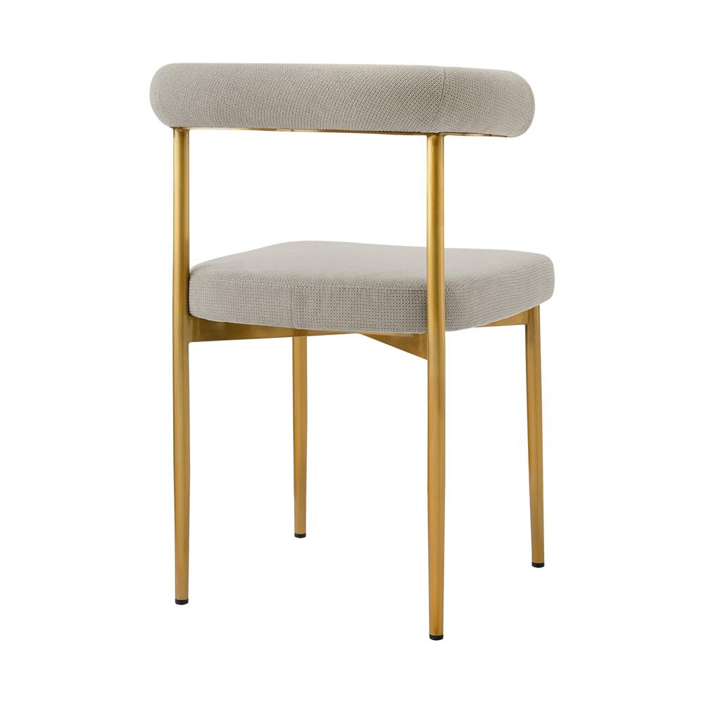 Armen Living - Shannon Dining Chair with Gold Brushed Stainless Steel and Taupe Fabric - (Set of 2) - LCSNSIBGLTP veiw 4
