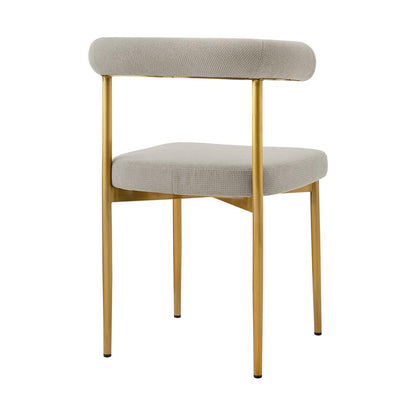 Armen Living - Shannon Dining Chair with Gold Brushed Stainless Steel and Taupe Fabric - (Set of 2) - LCSNSIBGLTP veiw 4