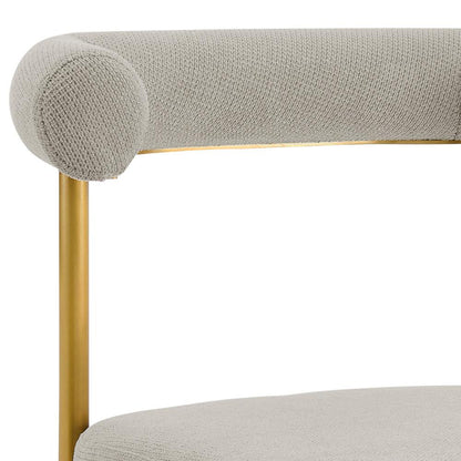 Armen Living - Shannon Dining Chair with Gold Brushed Stainless Steel and Taupe Fabric - (Set of 2) - LCSNSIBGLTP veiw 5