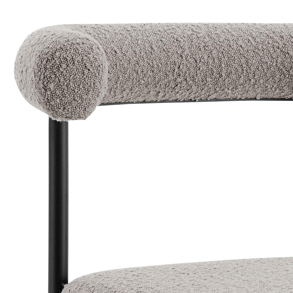 Armen Living - Shannon Dining Chair with Matte Black Iron and Thundercloud Gray Fabric - (Set of 2) - LCSNSIBLKTGRY veiw 5