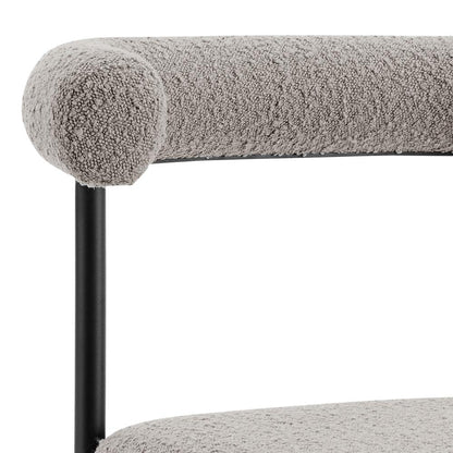 Armen Living - Shannon Dining Chair with Matte Black Iron and Thundercloud Gray Fabric - (Set of 2) - LCSNSIBLKTGRY veiw 5