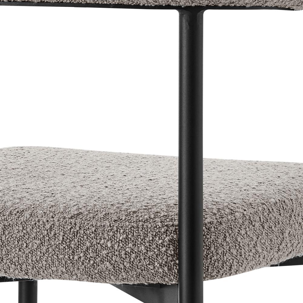 Armen Living - Shannon Dining Chair with Matte Black Iron and Thundercloud Gray Fabric - (Set of 2) - LCSNSIBLKTGRY veiw 6