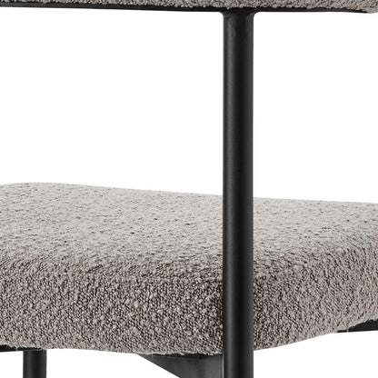 Armen Living - Shannon Dining Chair with Matte Black Iron and Thundercloud Gray Fabric - (Set of 2) - LCSNSIBLKTGRY veiw 6