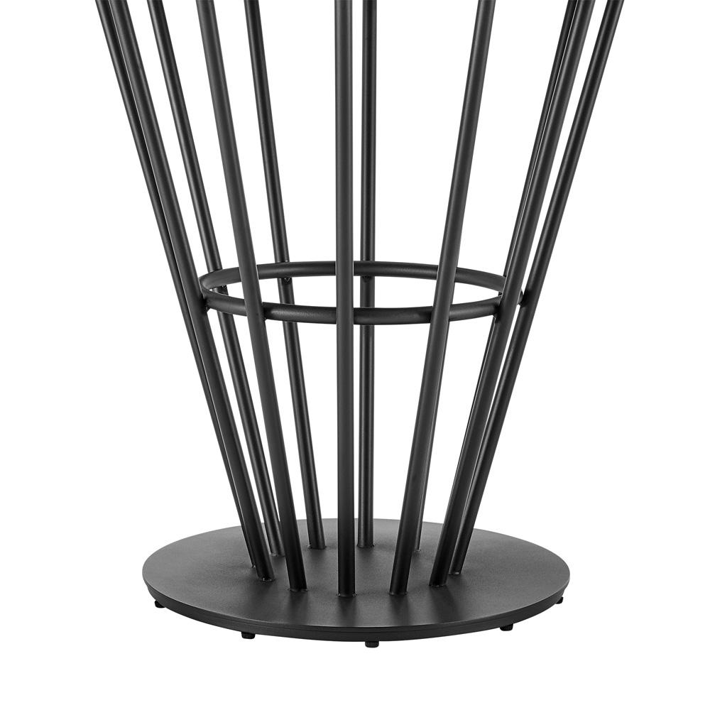 Armen Living - Veronica Shannon 5 Piece Round Glass Dining Table Set with Matte Black Iron and Cream Fabric - SETVRDI5BLKCR veiw 6