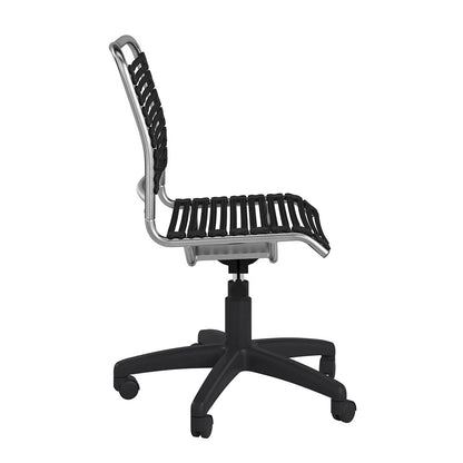 Euro Style - Allison Flat Bungie Low Back Armless Office Chair, Black/Aluminum - 12541BLK veiw 3