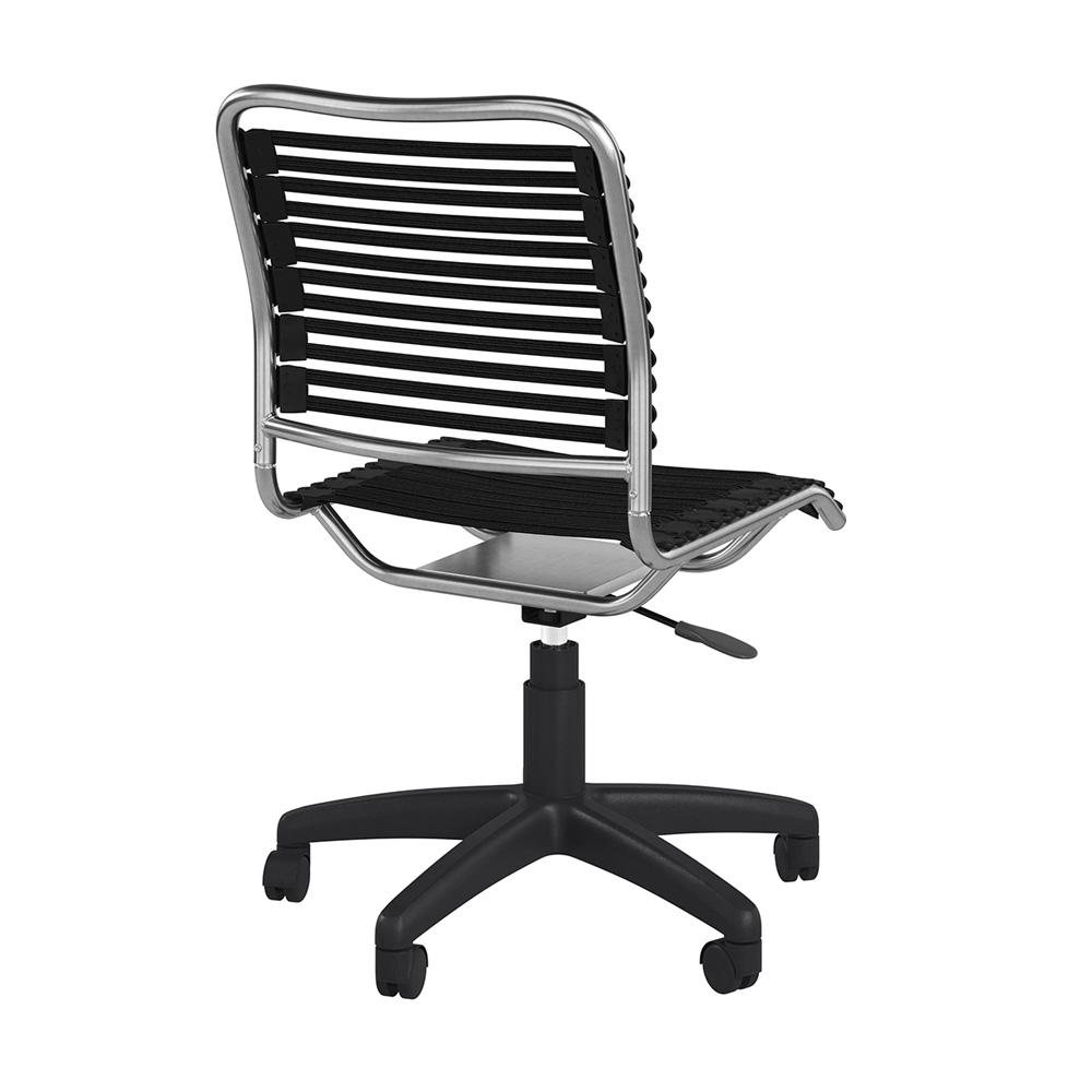 Euro Style - Allison Flat Bungie Low Back Armless Office Chair, Black/Aluminum - 12541BLK veiw 4