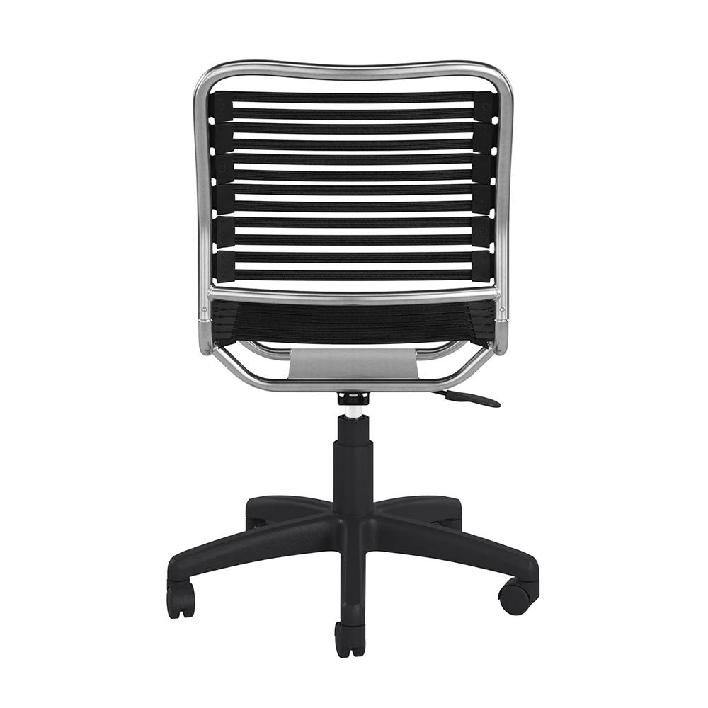 Euro Style - Allison Flat Bungie Low Back Armless Office Chair, Black/Aluminum - 12541BLK veiw 5