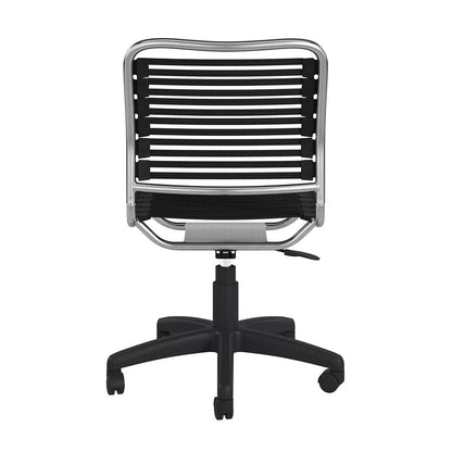 Euro Style - Allison Flat Bungie Low Back Armless Office Chair, Black/Aluminum - 12541BLK veiw 5