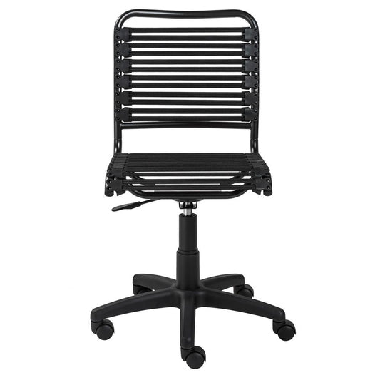 Euro Style - Allison Flat Bungie Low Back Armless Office Chair, Graphite/Black - 12540BLK veiw 1