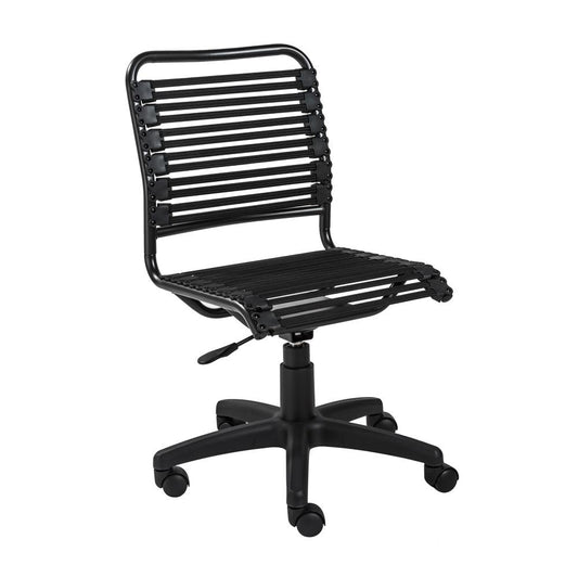 Euro Style - Allison Flat Bungie Low Back Armless Office Chair, Graphite/Black - 12540BLK veiw 2