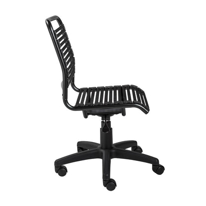 Euro Style - Allison Flat Bungie Low Back Armless Office Chair, Graphite/Black - 12540BLK veiw 3