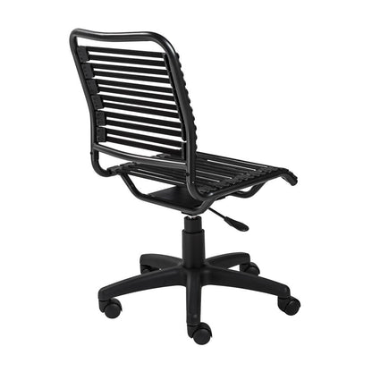 Euro Style - Allison Flat Bungie Low Back Armless Office Chair, Graphite/Black - 12540BLK veiw 4