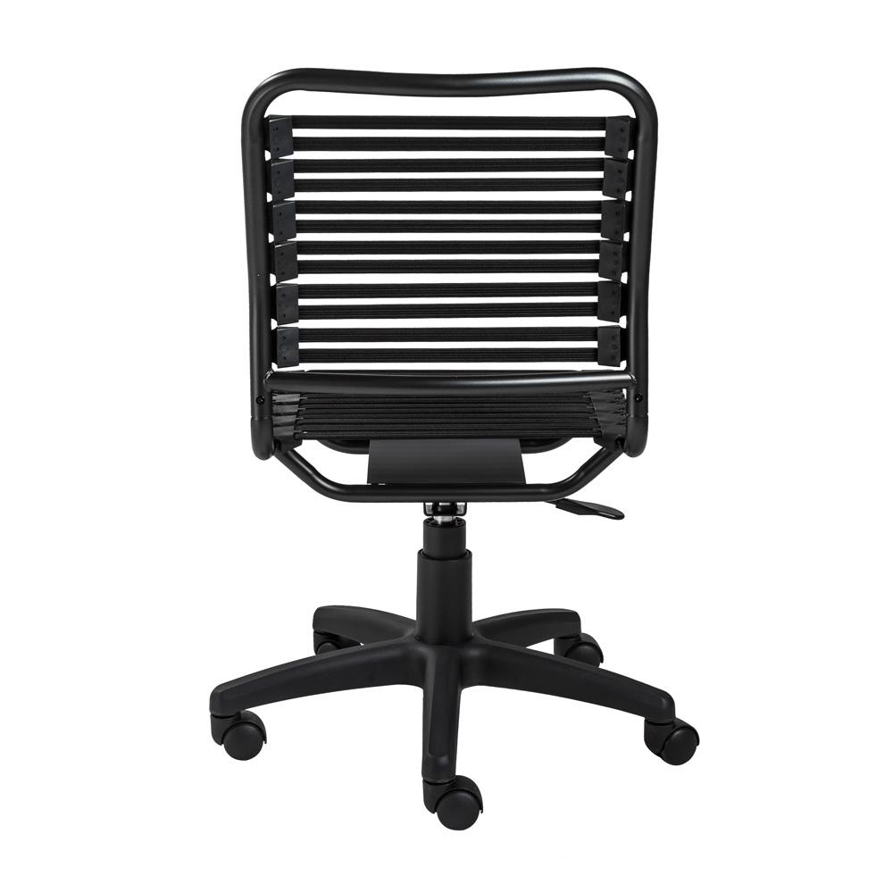 Euro Style - Allison Flat Bungie Low Back Armless Office Chair, Graphite/Black - 12540BLK veiw 5