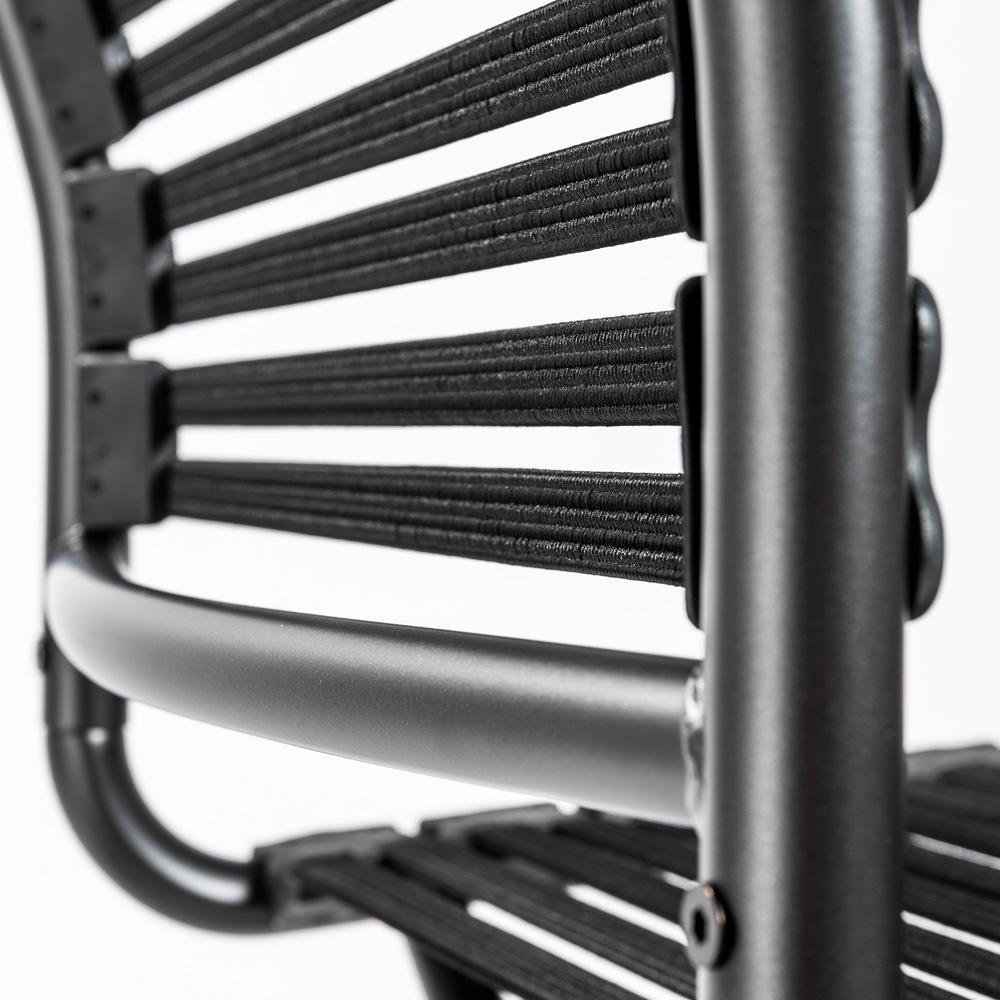 Euro Style - Allison Flat Bungie Low Back Armless Office Chair, Graphite/Black - 12540BLK veiw 8