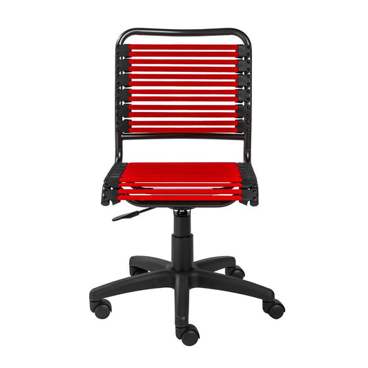 Euro Style - Allison Flat Bungie Low Back Armless Office Chair, Red/Graphite/Black - 12540RED veiw 1