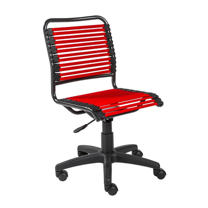 Euro Style - Allison Flat Bungie Low Back Armless Office Chair, Red/Graphite/Black - 12540RED veiw 3