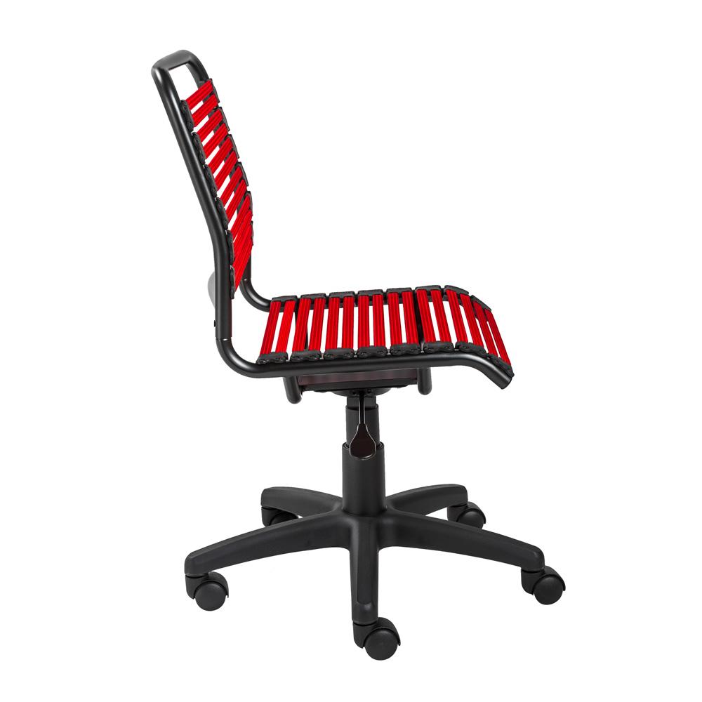 Euro Style - Allison Flat Bungie Low Back Armless Office Chair, Red/Graphite/Black - 12540RED veiw 4